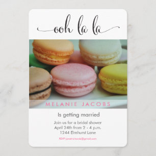 Invitation Fête de l'mariée Ooh La Macaron