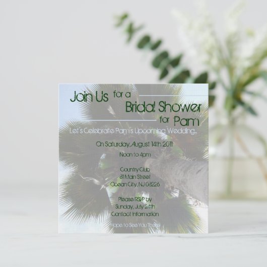 Invitation Fête de l'mariée Palm Tree (Debout devant)