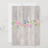 Invitation Fête de l'mariée Party Rustic Teapot Floral Invita (Dos)