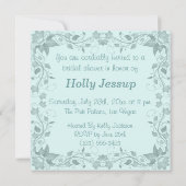 Invitation Fête de l'mariée Pastel Blue Gown & Vines (Dos)