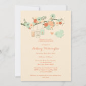 Invitation Fête de l'mariée personnalisée des pots Mason Flor (Dos)