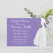 Invitation Fête de l'mariée Purple Paisley (Debout devant)