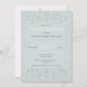 Invitation Fête de l'mariée romantique bleu clair (Devant)