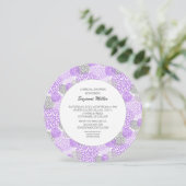 Invitation FÊTE DE L'MARIÉE ronde violette gris dahlia INVITA (Debout devant)
