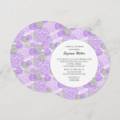 Invitation FÊTE DE L'MARIÉE ronde violette gris dahlia INVITA (Devant / Derrière)