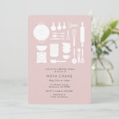 Invitation Fête de l'mariée rose cuisine moderne (Debout devant)