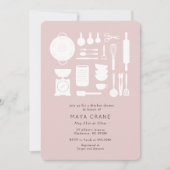 Invitation Fête de l'mariée rose cuisine moderne (Devant)