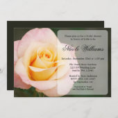 Invitation Fête de l'mariée Rose de pêche (Devant / Derrière)