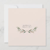 Invitation Fête de l'mariée Rose Rustic Vignoble Feuille d'ol (Dos)