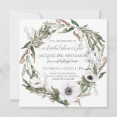 Invitation Fête de l'mariée Rose Rustic Vignoble Feuille d'ol (Devant)