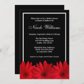 Invitation Fête de l'mariée rouge et noire (Devant / Derrière)