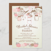 Invitation Fête de l'mariée rustique de Mason Jar (Devant / Derrière)