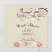 Invitation Fête de l'mariée rustique de Mason Jar (Devant / Derrière)