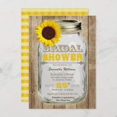 Invitation Fête de l'mariée rustique Mason Jar (Devant / Derrière)