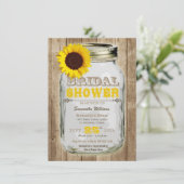 Invitation Fête de l'mariée rustique Mason Jar (Debout devant)