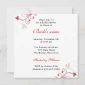 Invitation Fête de l'mariée simple et élégante (Dos)