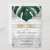 Invitation Fête de l'mariée suisse de dentelle d'or en feuill (Devant)