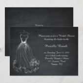 Invitation Fête de l'mariée, tableau de bord, robe de rêve st (Devant / Derrière)