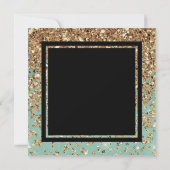 Invitation Fête de l'mariée Tea Party Blue Gold (Dos)