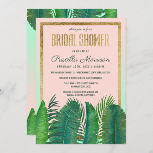 Invitation Fête de l'mariée Tropical Palm Tree Banana Leaf Go