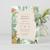 Invitation Fête de l'mariée tropicale de l'ananas Aquarelle m (Debout devant)