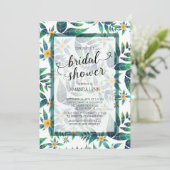 Invitation Fête de l'mariée tropicale Hibiscus Floral (Debout devant)