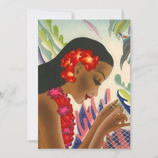 Invitation Fête de l'mariée tropicale Luau Parti Tiki Invitat (Devant)