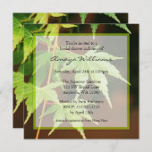 Invitation Fête de l'mariée verte des Feuilles d'érable japon (Devant / Derrière)