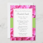 Invitation Fête de l'mariée verte rose de la frontière d'Hydr (Devant)