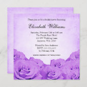 Invitation Fête de l'mariée Vintage de Rose violet (Devant / Derrière)