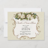 Invitation Fête de l'mariée - Vintage Peacock & Magnolia Swir (Dos)