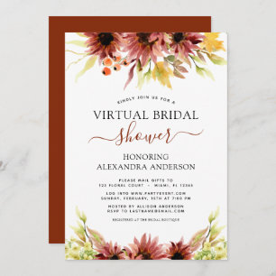 Invitation Fête de l'mariée virtuelle du tournesol Floral de 