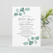 Invitation Fête de l'mariée virtuelle noire des Eucalyptus (Debout devant)