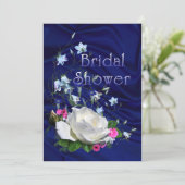 Invitation Fête de l'mariée White Roses and Bluebells (Debout devant)