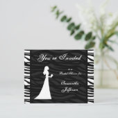 Invitation Fête de l'mariée, Zèbres noirs et blancs (Debout devant)