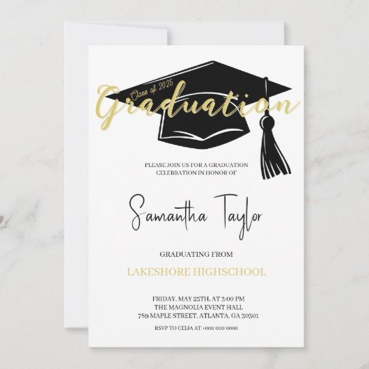 Invitation Fête de l'obtention du diplôme (Devant)