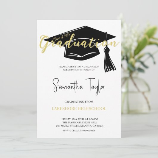 Invitation Fête de l'obtention du diplôme (Debout devant)