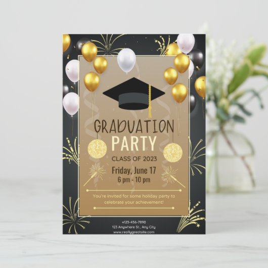 Invitation Fête de l'obtention du diplôme (Debout devant)