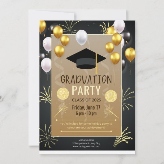 Invitation Fête de l'obtention du diplôme (Dos)