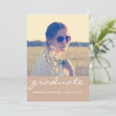 Invitation Fête de l'obtention du diplôme | Photo Beige Chic (Debout devant)