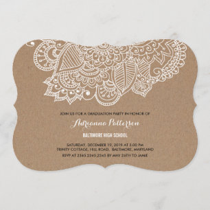 Invitation Fête de l'obtention du diplôme   Rustic Paisley Mo