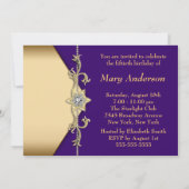 Invitation Fête de l'or violet des femmes 50e anniversaire (Dos)
