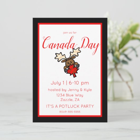 Invitation Fête de l'orignal mou du Canada (Debout devant)