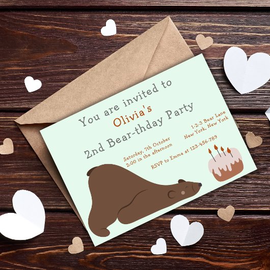 Invitation Fête de l'ours de bébé