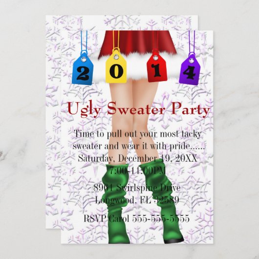 Invitation Fête de l'Ugly Sweater (Devant / Derrière)