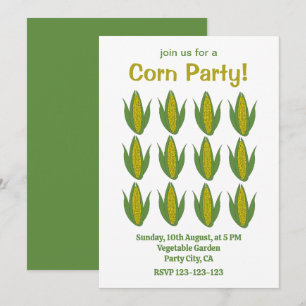 Invitation Fête de maïs sur une ferme de légumes de maïs