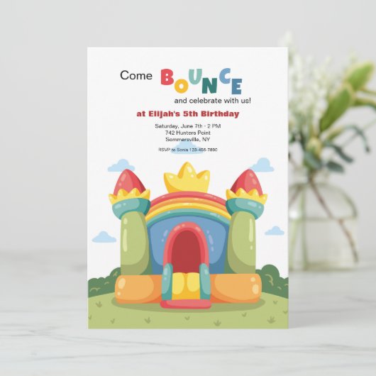 Invitation Fête de Maison Gonflable (Debout devant)