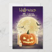 Invitation Fête de maison hantée Halloween éditable, Hallowee (Devant)