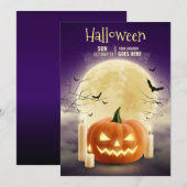 Invitation Fête de maison hantée Halloween éditable, Hallowee (Devant / Derrière)