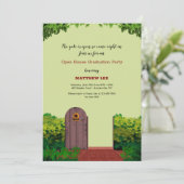 Invitation Fête de maison ouverte à la porte du jardin (Debout devant)